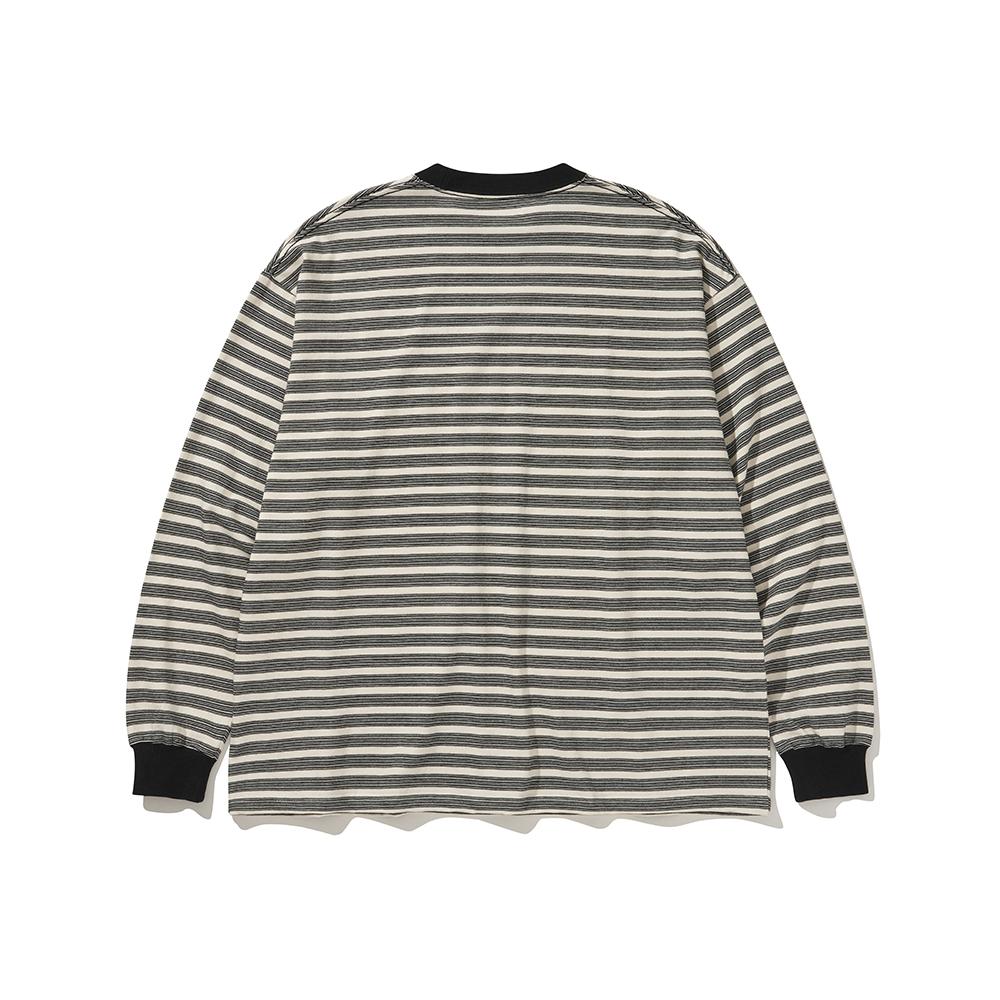 HISHANDER Border L/S T-Shirts Ecru