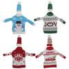 Knitted Clothes with Hats Christmas Wine Bottle Cover Christmas Decorations Portable Champagne Wine Bag Reusable Snowman