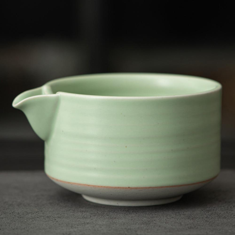 Большая емкость для заваривания чая, гладкая зеленая чашка для заваривания чая, аксессуары для чайного сервиза