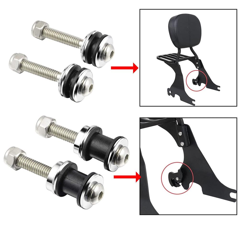 TCMI Quick Release Removable Mounting Sissy Bar Backrest Docking Hardware Kit Harley Sportster XL 883 1200 2004-2020, Chrome