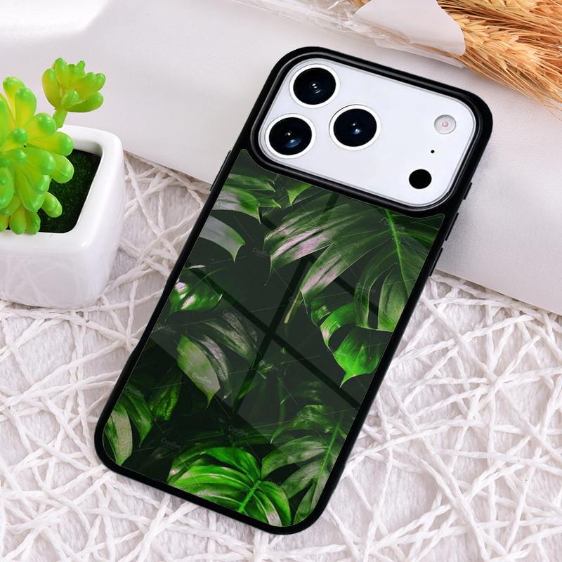 Листья Монстеры Тропический Лист Ударопрочный Чехол для Телефона для iPhone 17 Air 16e 15 11 12 14 13 Pro Max Чехол Coque