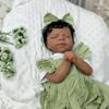 BZDOLL 48 см Спящая Кукла Реборн Виниловые Конечности Тканевое Тело Игрушка для Девочки 19 дюймов Реалистичная Черная Светло-бежевая Улыбающаяся Кукла Бебе Ребенок Милый Подарок на День Рождения