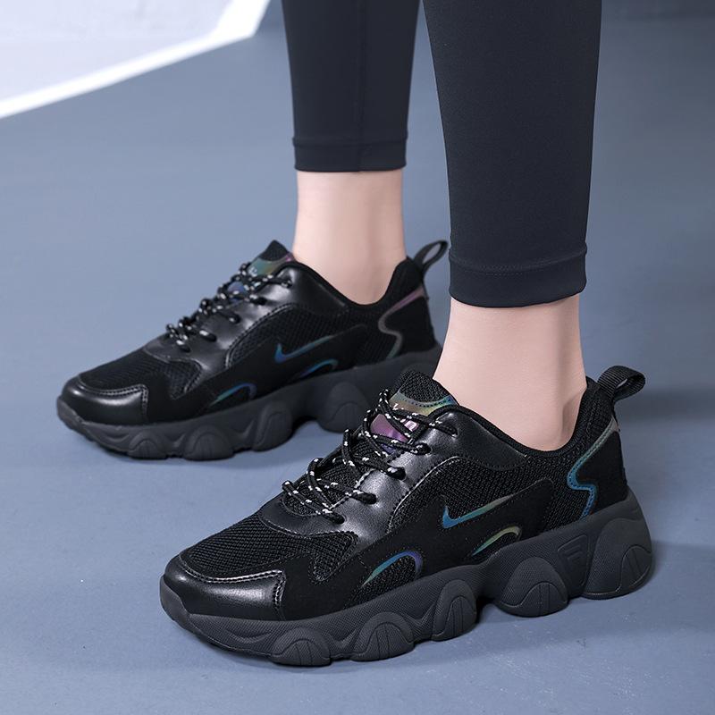 Брендовые сетчатые дышащие кроссовки для папы, женские, новинка 2024 года, повседневные, удобные, с мягкой подошвой, на танкетке, спортивные кроссовки для бега