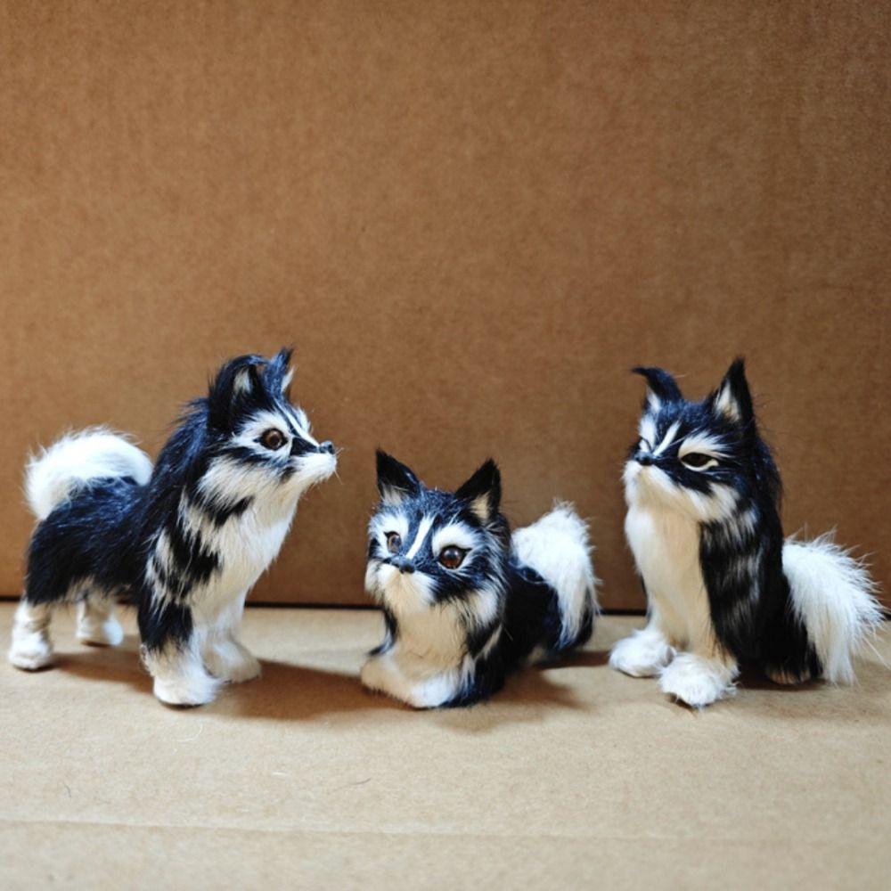 Белый и черный плюшевый волк-собака кукла привлекательные глаза собака мягкая плюшевая кукла домашний декор