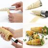 12pcs Cream Horn Cones Tubes Cannoli Tubes Stainless Steel Conical Croissant Pastry Baking Moulds,Cannoli Form Roll Mold Corner Shaper for Daily Use