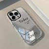Креативный английский зеркальный чехол для телефона, подходящий для iPhone 17 16 15 14 13 12 11 Pro/Max/Plus, противоударный, прозрачный, кремовый, мягкий чехол