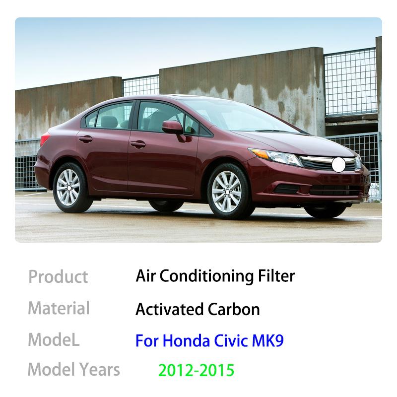 Фильтр кондиционера для Honda Civic MK9 9th 9Gen FB1–6 FG3–4 FK1–3 2012 2013 2014 2015 Активированный уголь Автомобили Гаджеты Транспортное средство