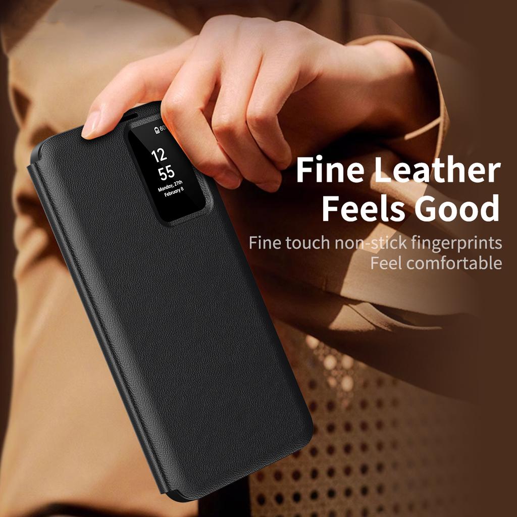 For Samsung Galaxy S24 FE Case with Card Holder Smart View Window Leather Phone Cover