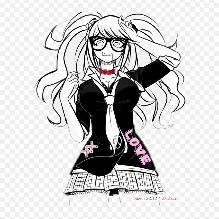 Junko Enoshima In White And Blake Danganronpa V3 наклейка с принтом Killing на одежде DIY термонаклейки для футболок патч утюг на переносе патч