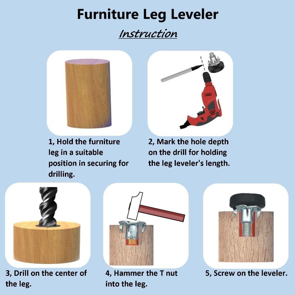 12/24 шт. 1/4" винты для выравнивания мебели простые столы стулья ножки выравниватели диван