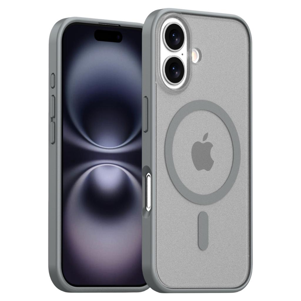 For iPhone 16 Case Compatible with MagSafe Skin Feel Frosted PC+TPU Phone Cover