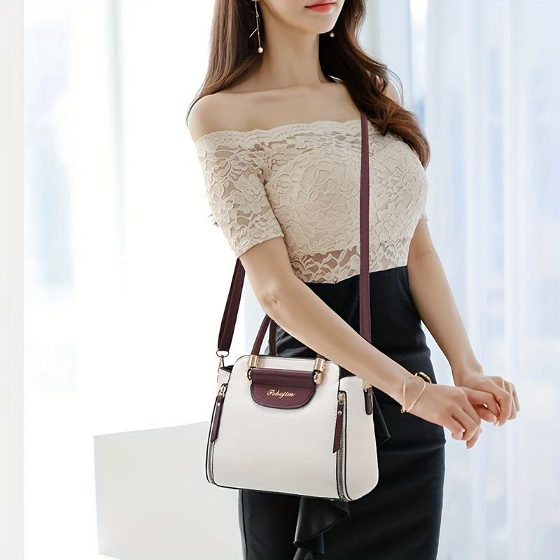 PU Leather Handbag for Women, Fashionable Small Square Tote Bag, Casual Versatile Shoulder & Crossbody Purse