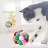 Colorful Plush Sound Ball, Cat'S Self Soothing Toy, Scratch Resistant Soft Rainbow Teasing Cat Ball