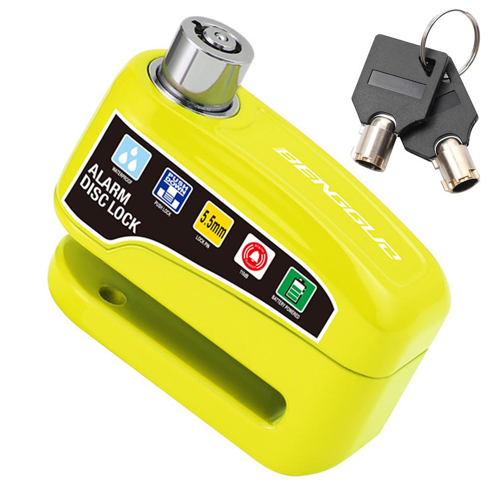 Motorcycle Alarm Wheel Disk Brake Lock with Keys Motorcycle Alarm Brake Rotor Padlock Aluminum Alloy for Bicycle Motor Scooter