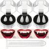 Halloween Fake Teeth Realistic Vampire Fangs Vampire Costume Accessories for Cosplay Props, 3 Pairs 3 Sizes with Adhesive