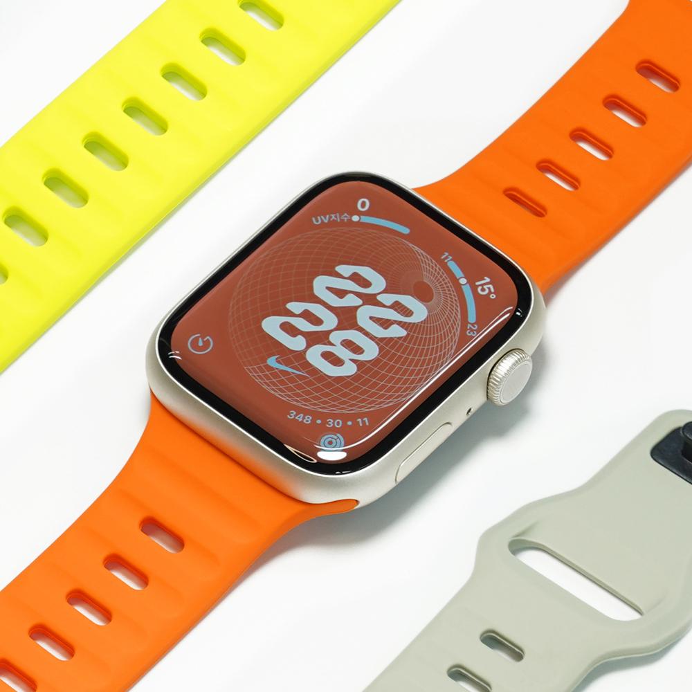 Встроенный силиконовый спортивный ремешок для Apple Watch Ultra 10 9 8 Se2 (Тип А)
