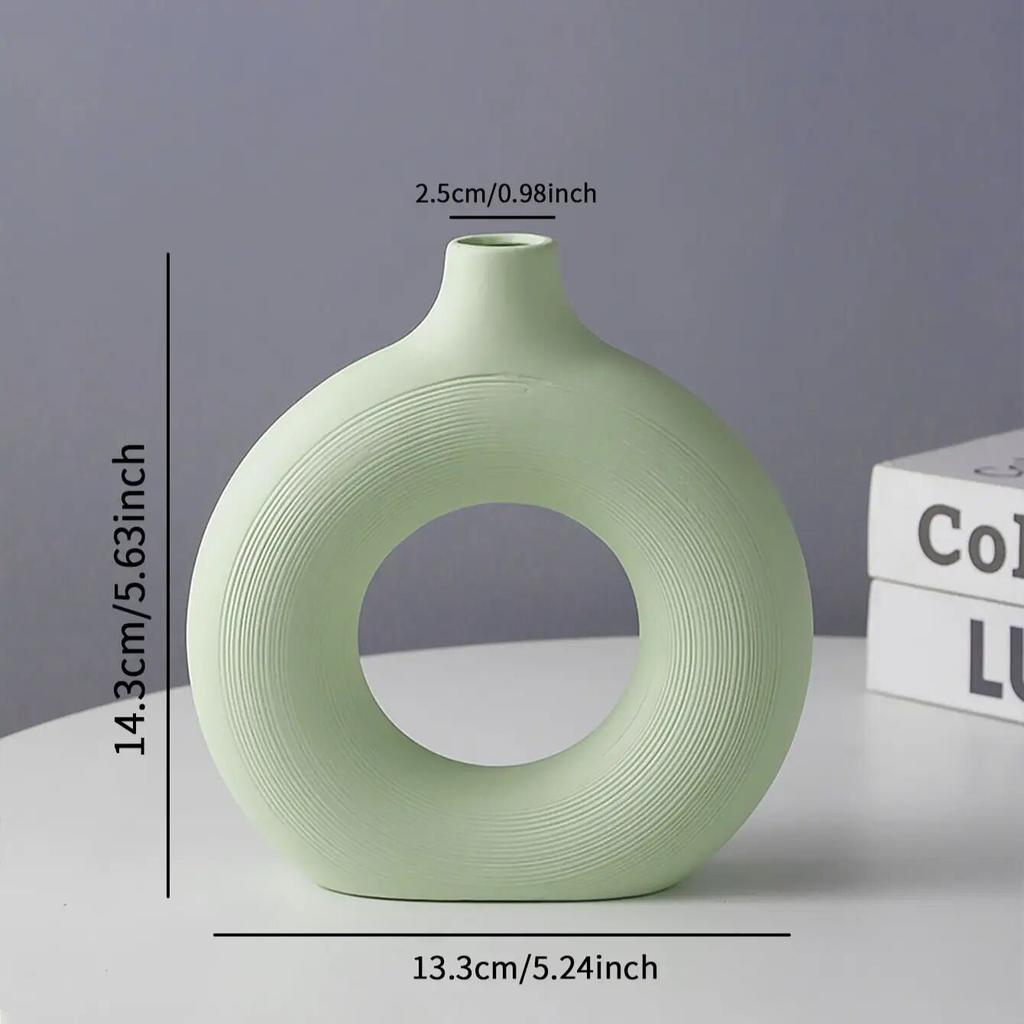 1 шт. - Керамическая ваза, круглая матовая ваза, минималистичная скандинавская богемная ваза, украшение для дома