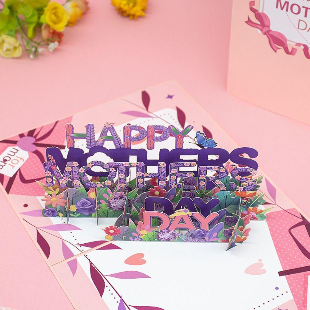 Blessing Mother's Day Greeting Card 3D Message Cards Invitations Cards Thank You Card  For Mom Gift