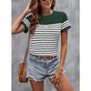 Trendy Women's Round Neck T-Shirt Summer Outdoor Fashion Short Sleeve Tops OverSize Loose Women's Clothing Striped Printed Style