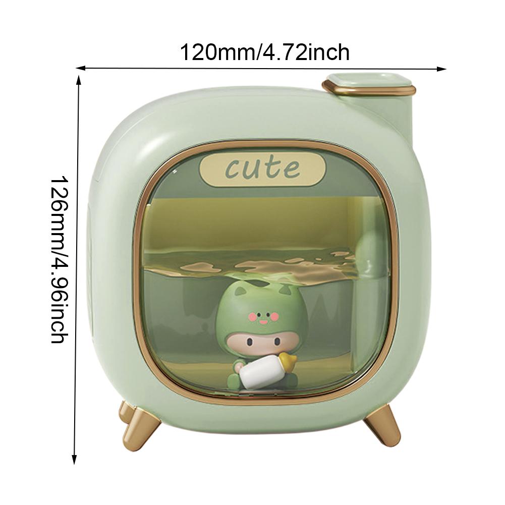 T0# Cute Humidifier USB Rechargeable Double Spray Bedroom Night Light (Pink)