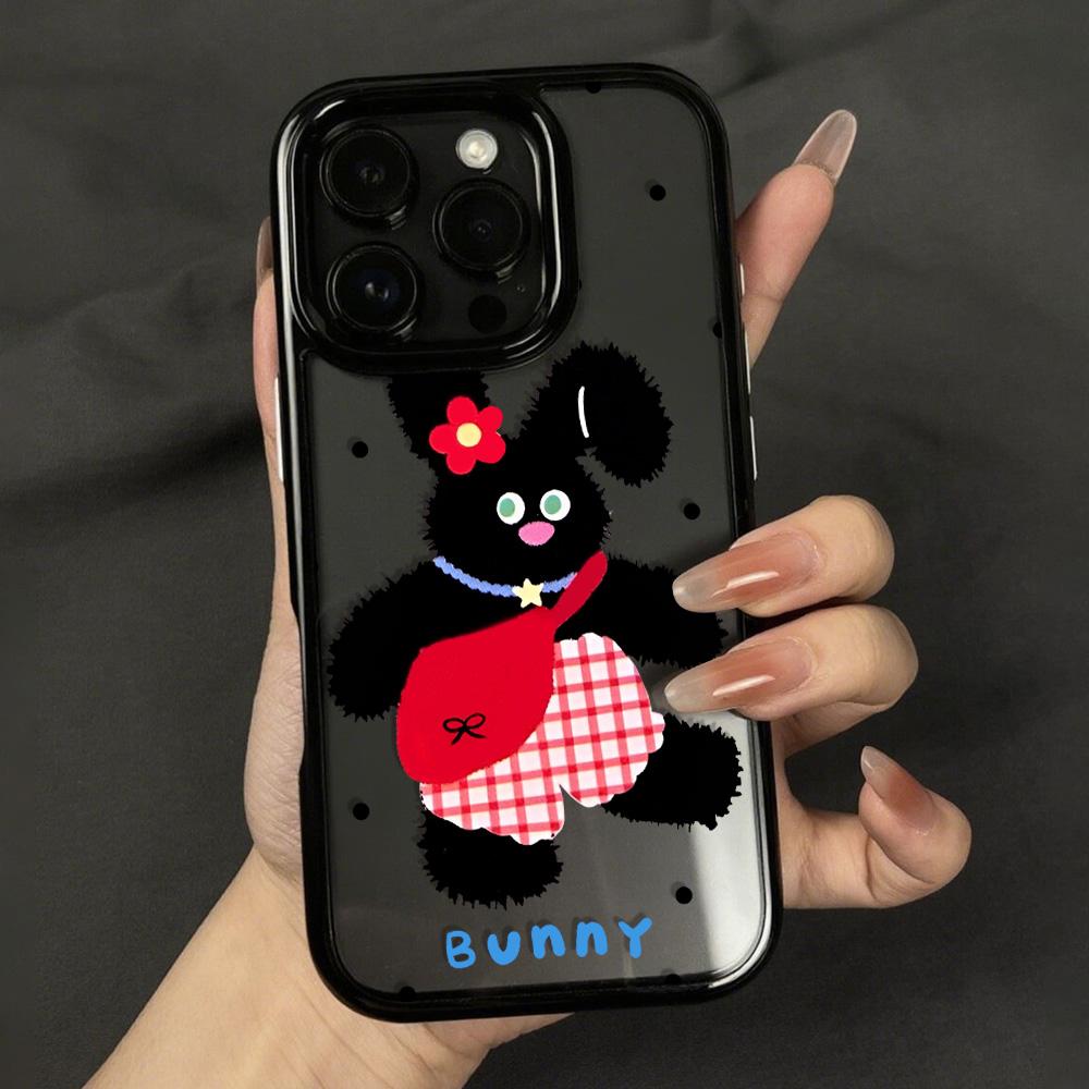 Чехол с кроликом для iPhone 11 12 13 iPhone 13 14 15 Pro 15 16 Pro Max Samsung A15 A16 A25 A26 A55 A56 S25 S24 S22 S23