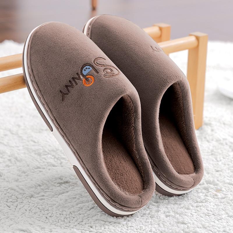 Мужские хлопковые тапочки мужские осенне-зимние бархатные теплые пушистые водонепроницаемые нескользящие домашние комнатные хлопковые туфли мужские зимние