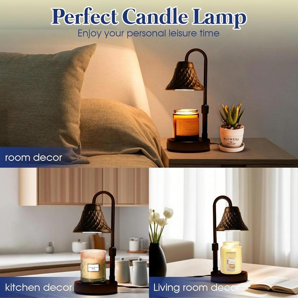 Timed Dimming US Plug Lifting Wax Melting Lamp Flameless Retro Timed Telescopic Aromatherapy Lamp Melting Candle Lamp Night Light