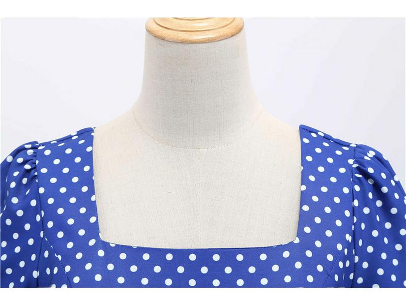 2021 New Casual Short-Sleeved Polka Dot Dress with Belt