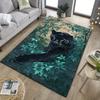 Luxurious Floor Mat Crystal Velvet 3D Panther Forest Print Area Mat - Non-Slip, Machine Washable, Elegant Jungle Design for
