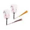 2Pcs 1:12 Dollhouse Miniture Simulation Palm-Leaf Fan Model Toy Home Decoration Accessories
