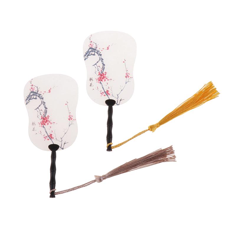 2Pcs 1:12 Dollhouse Miniture Simulation Palm-Leaf Fan Model Toy Home Decoration Accessories