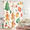 2pcs,Curtains Christmas Cute Elements (3) Print Popular Curtains Yarn Curtains Art Deco Festive Use for Semi-Transparent Living