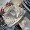 Модная Белая Джинсовая Мини-Юбка: Стройнящий, Универсальный, Боковая молния, Функция защиты от открывания