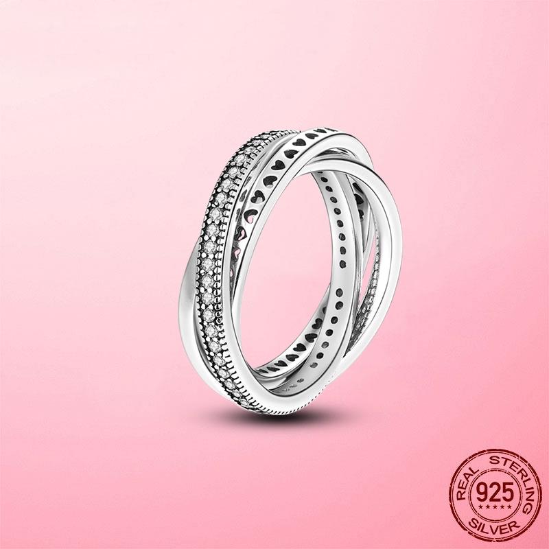 925 Silver Stackable Infinite Heart Daisy Flower Ring For Women Girl Original Silver 925 Rings Jewelry Gift
