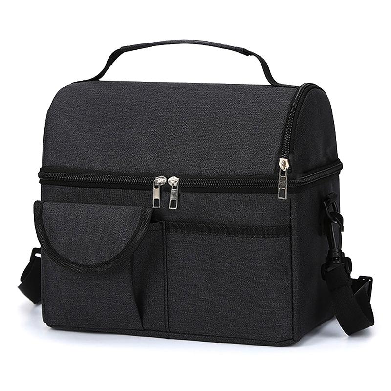 Большая изолированная коробка для ланча, герметичная сумка-холодильник с двумя отделениями для ланча для кемпинга, для мужчин и женщин, для хранения банок вина, сумка-холодильник