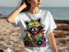 Cool Raccoon Tshirt Audio Pattern  Fun Animal Tshirt 80s Retro Style A Gift for Music Lovers Raccoon Enthusiast Tshirt
