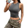 Sexy Women's Spring and Summer Solid-color Tight Short Sleeveless Vest Tops