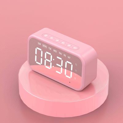 Настольные часы Bluetooth Беспроводное аудио Мини-светодиодное зеркало Цифровой будильник Температура выходного дня Дисплей Настольные часы