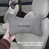 Car Breathable Neck Pillow Suede Headrest Accessories For Jeep Grand Cherokee Wrangler JK Gladiator Compass Renegade Patriot AKQ1