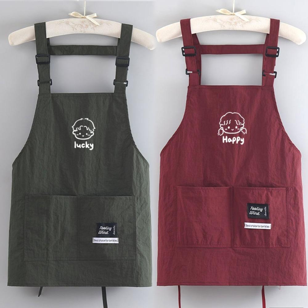 Waterproof Kitch Apron Cartoon Cooking Smock Portable Chef Apron for Home Kitchen