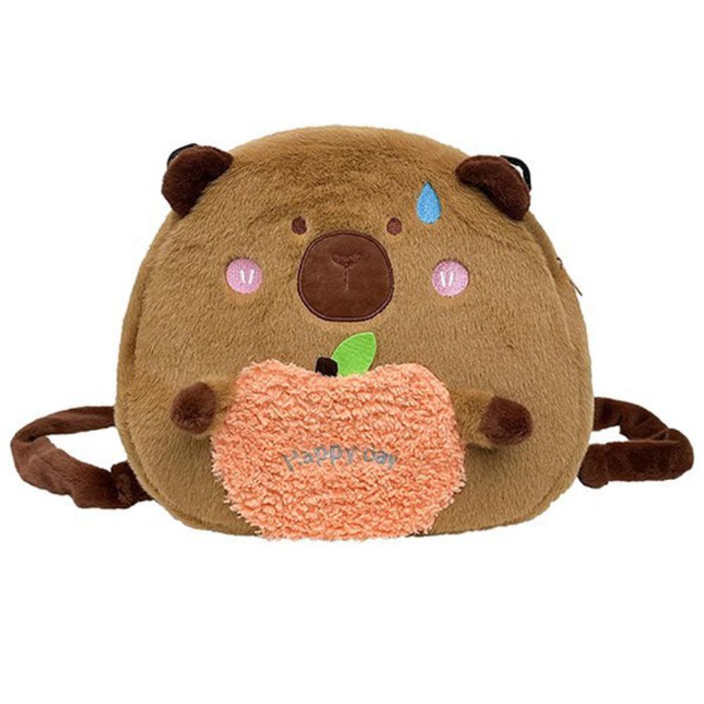 Soft Capyabra Plush Bag Plush Cartoon Doll Bag Storage Bag Capyabra Backpack  Girls