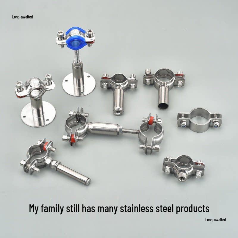 304 Stainless Steel Adjustable Pipe Clamp with Expansion Base