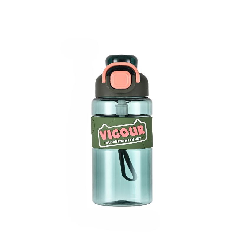 Plastic PC Sports Cup Portable Straw Bottle Outdoor Bounce Cover Kettle for Adults Students