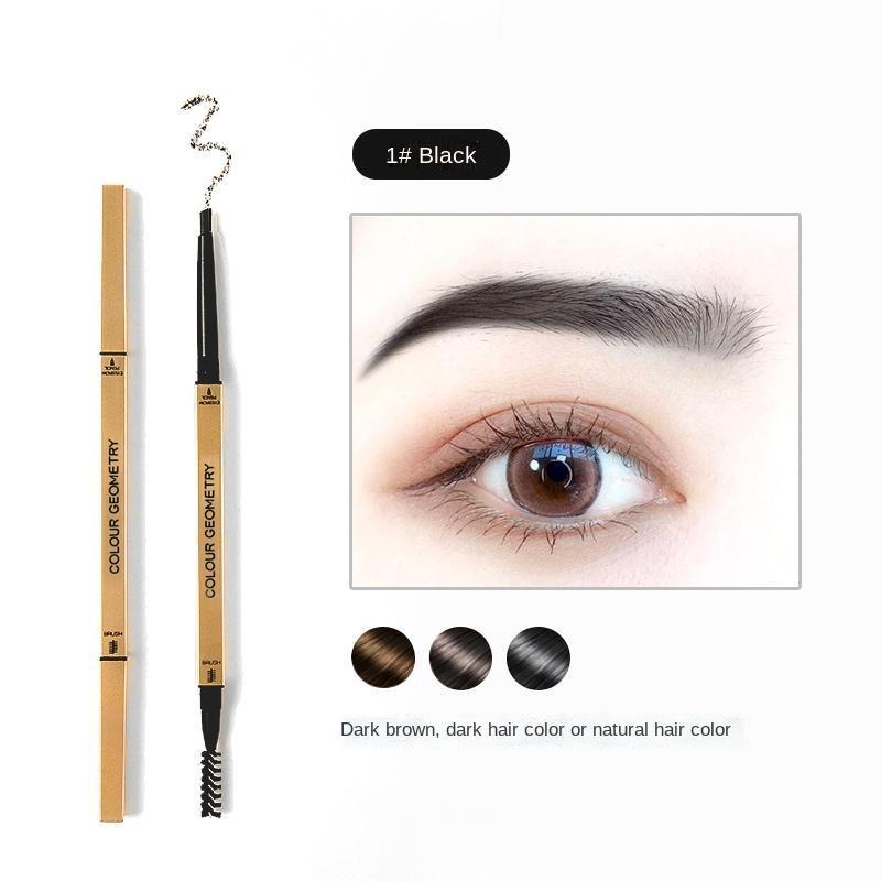 Треугольный карандаш для бровей с двойной головкой, не размазывает натуральную трехмерную, прочную, водонепроницаемую и устойчивую к поту студенческую косметику, красоту