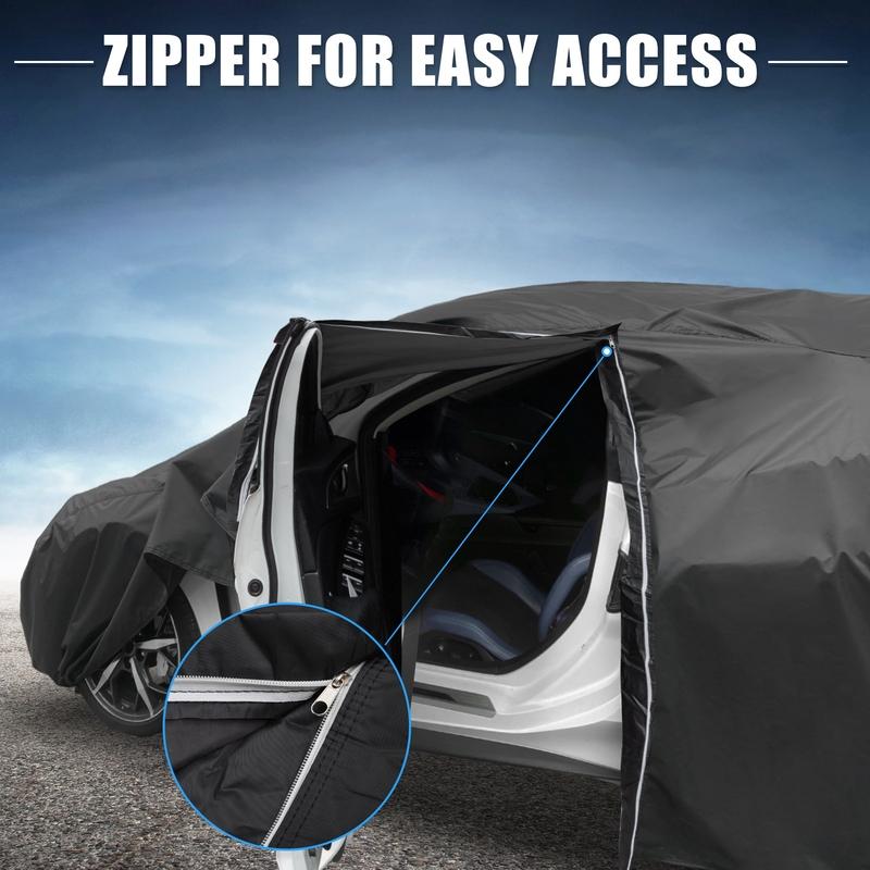Motoforti Car Cover for Toyota Camry 2007- 210D-PU Outdoor Full Car Cover All Weather with Door Zipper