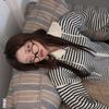 The Pink Loose Fit Stripe Hooded Knit Zip Up