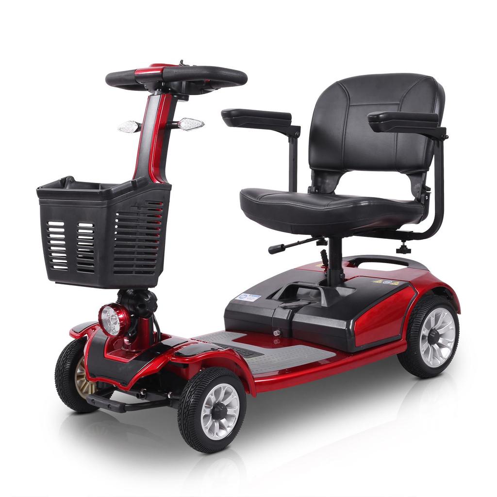 24V 300W Electric Mobility Scooter for Adults – Foldable 4-Wheel Power Scooter, 35KM Range, 190KG Load, Magnetic Brake, 15° Climb