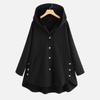 Women Hooded Mid-Length Coat Single Breasted Button Casual Jacket Loose Quilted Outerwear For Spring Autumn