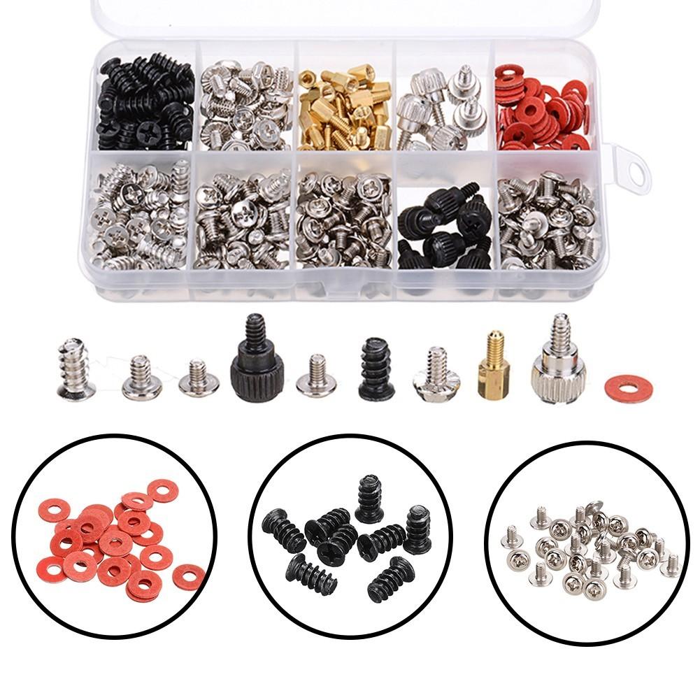 300pcs PC Computer Screws Standoffs Set Kit for Hard Drive Motherboard Case Fan
