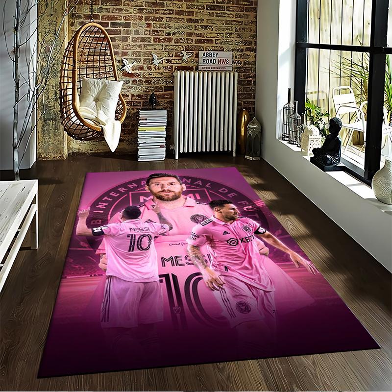 Soccer Player Pink Designed floor mat, suitable as a non-slip mat for the living room or bedroom sofa